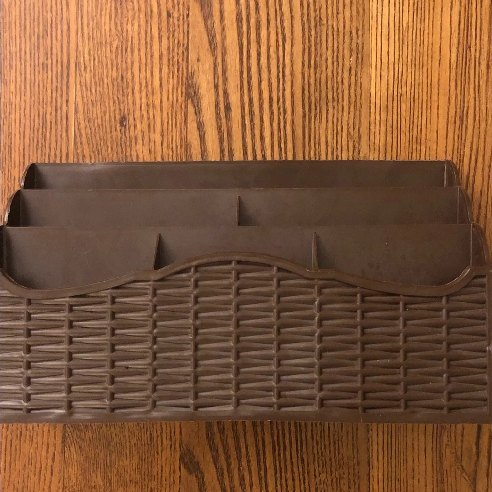 Brown Plastic Desk File Organizer - 3-Tier Mail & Document Sorter